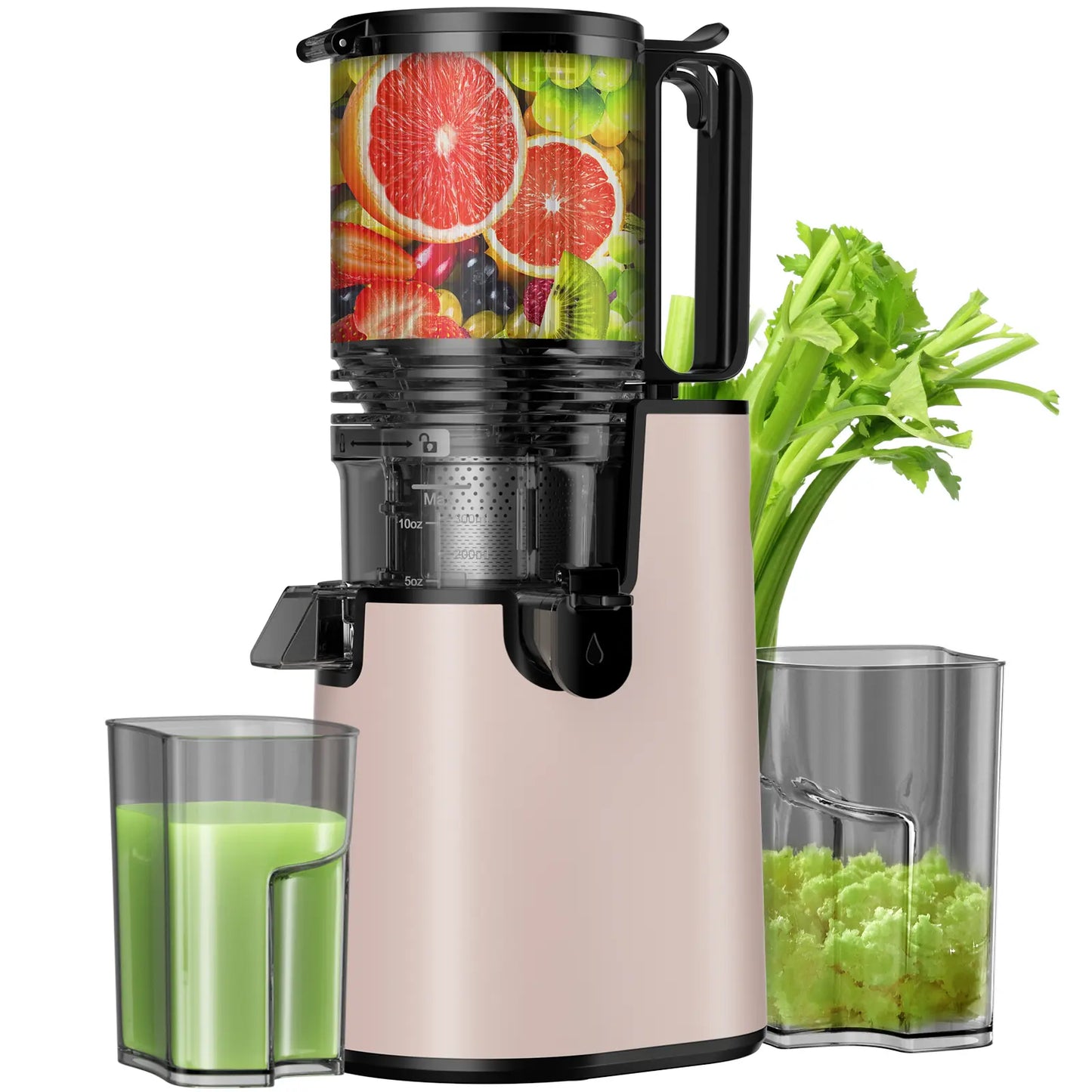 Cold Press Juicer - 5.4 Inch Feed Chute, High JuiceYield, Easy Clean, 55rpm Technology for Vegg