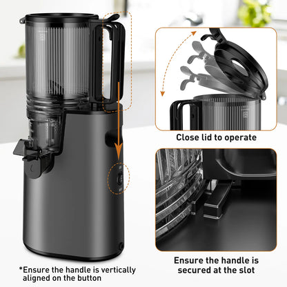 Cold Press Juicer -  5.4 Inch Feed Chute, High JuiceYield, Easy Clean, 55rpm Technology for  Vegg