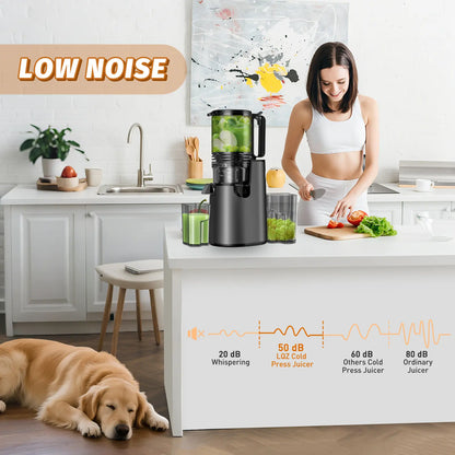 Cold Press Juicer -  5.4 Inch Feed Chute, High JuiceYield, Easy Clean, 55rpm Technology for  Vegg
