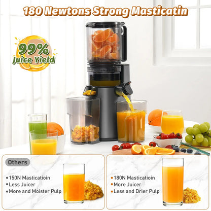 Cold Press Juicer -  5.4 Inch Feed Chute, High JuiceYield, Easy Clean, 55rpm Technology for  Vegg